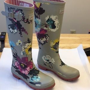 Joules High Rain Boots US 9 VGC, some wear, 16.5”H